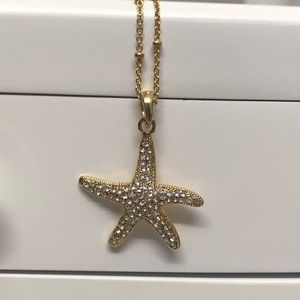 Gold & diamond starfish necklace
